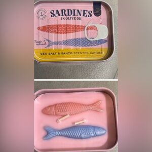 Pink and Blue Retro Sardine Tin Candle